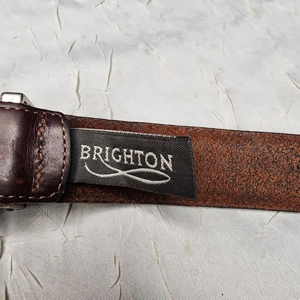 Brighton Womens Belt Size M Brown Leather Western Cowgirl Made In U.S.A 44909 - Picture 2 of 8